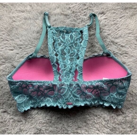 PINK Victoria’s Secret date racerback teal bra 32 D - Picture 2 of 5